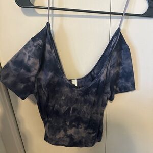 lululemon athletica Navy Tie-Dye Crop Top